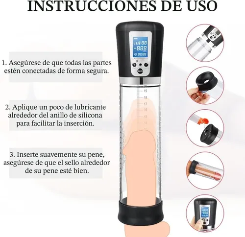 Miniatura 2 de Adorime - Bomba eléctrica para agrandar el pene, con 4 intensidades de succión, bomba de extensión automática recargable de alto vacío, dispositivo