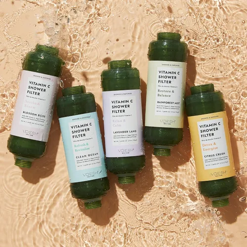 Miniatura 4 de VOESH Filtro de ducha de vitamina C, Aplastamiento de cítricos, aromaterapia de ducha, purificador de agua, suavizante de agua, probióticos veganos