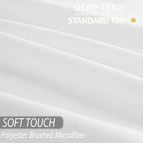 Miniatura 5 de Juego de sábanas tamaño individual blanco, sábans de microfibra súper suaves tamaño individual con bolsillo extra profundo, juego de ropa de cama