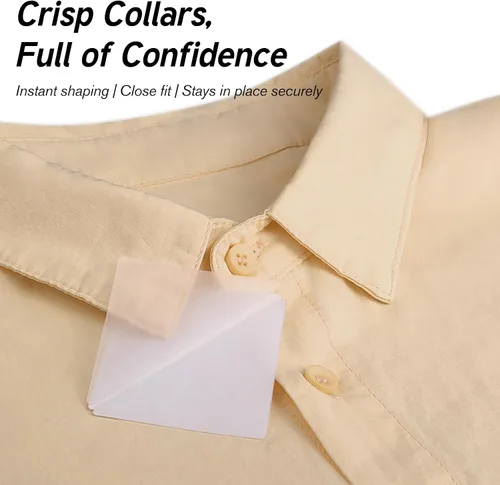 Miniatura 5 de 50 piezas de estancias de cuello para polo, cuello polo sin rizos, cuello de camisa de polo fijo, ideal para cualquier camisa con cuello, Classic