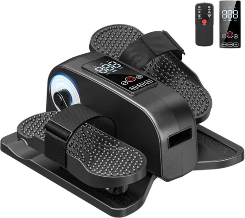 Miniatura 10 de Máquina elíptica para debajo del escritorio, máquina portátil de ejercicio de pedal sentado para personas mayores, ejercitador de piernas Elipse