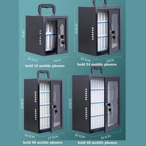 Miniatura 6 de Gabinete de almacenamiento para teléfono celular, caja de seguridad de metal duradera para teléfono móvil, gabinete de almacenamiento para teléfono