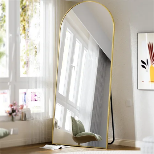 Miniatura 7 de BEAUTYPEAK - Espejo de longitud completa de arco de 71 x 26 pulgadas, espejo de cuerpo completo con soporte para colgar o inclinar, espejo de pared
