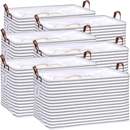 Miniatura 65 de Hinwo 31L Bolsas de almacenamiento grandes, organizadores de armario y almacenamiento, cestas de estante, cestas de almacenamiento plegables