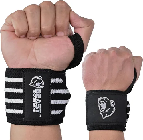 Miniatura 10 de Beast Power Gear Muñequeras para levantamiento de pesas de 18 pulgadas, soporte de muñeca de alta calidad para culturismo, resistente, lazo