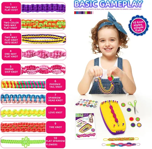 Miniatura 8 de Kit de fabricación de pulseras de la amistad, juguetes, para niñas de 7, 8, 9, 10, 11, 12 años, ideas de regalo, presente de cumpleaños