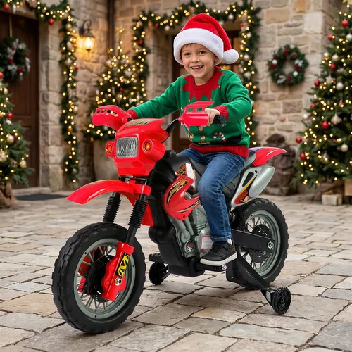 Miniatura 2 de Motocross eléctrica para niños 6 V, color rojo, de Aosom