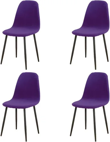Miniatura 22 de Paquete de 4 fundas de elastano modernas de mediados de siglo, reutilizables, sin brazos, para sillas de comedor, para cocina, hogar, bar, hotel