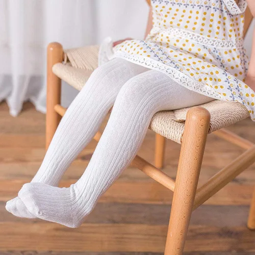 Miniatura 5 de American Trends Medias de bebé para niñas, leggings de algodón de punto trenzado, medias suaves sin costuras para recién nacidos, medias para bebés