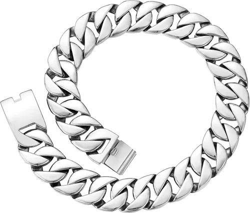 Miniatura 7 de AYiFFWTEO Collar de Pulsera de Cadena de Oro de 32mm de Ancho, Cadena de Oro Pesada con Caja, Chapado en Oro de 18K, Acero Inoxidable 316L, Cadena