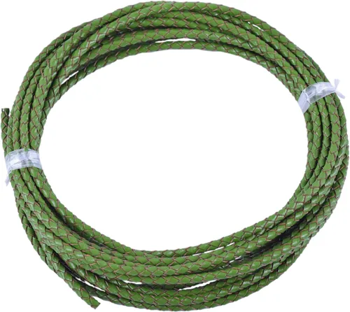 Miniatura 53 de KONMAY 2 yardas 8.0mm Cordón redondo de cuero trenzado auténtico marrón antiguo para corbata de bolo
