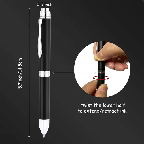 Miniatura 4 de Penyeah Bolígrafo de punta iluminada, bolígrafo de luz LED para escribir en la oscuridad, funciona con pilas AAA, 2 bolígrafos pesados ajustables