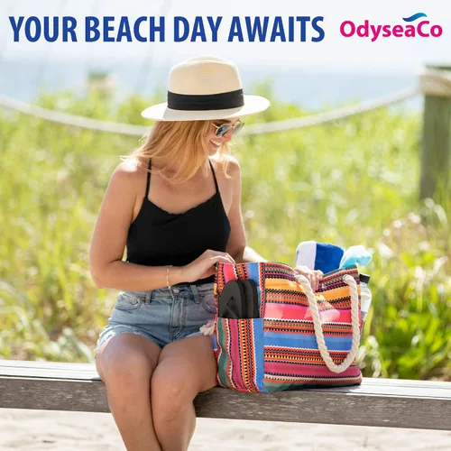 Miniatura 6 de Odyseaco bolsa de lona impermeable para playa. Tamaño grande
