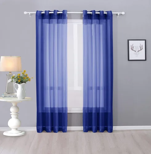 Miniatura 20 de Interior Trends Ariana - Juego de 2 cortinas de gasa transparente totalmente cosida con ojales (63 pulgadas de largo, beige)