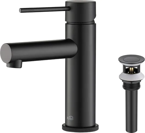 Miniatura 14 de KIBI Circular X latón sola manija baño vanidad fregadero grifo, grifo de lavabo con manguera de agua