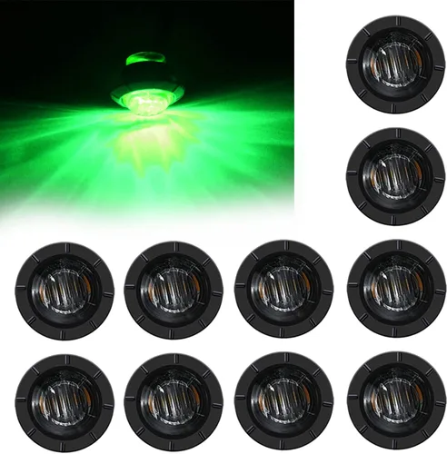 Miniatura 17 de FXC - 10 luces LED redondas de 1,9 cm - frontales y traseras, luz intermitente lateral, intermitentes para camión, coche, autobús, remolque, Púrpura