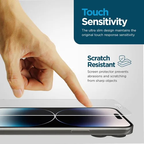 Miniatura 4 de Case-Mate Protector de pantalla para iPhone 14 Pro Max de 6.7 pulgadas, vidrio templado antiarañazos con protección contra roturas, película