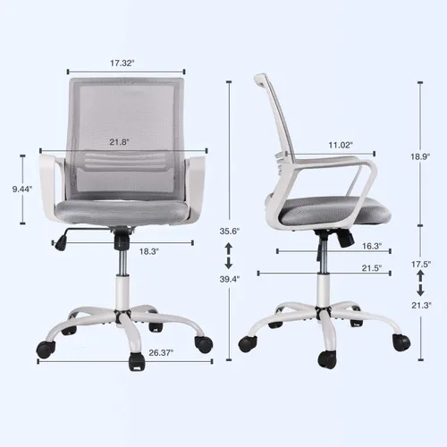 Miniatura 3 de Silla de oficina ergonómica de malla, silla de escritorio para computadora, sillas ejecutivas de oficina en casa con soporte lumbar, reposabrazos