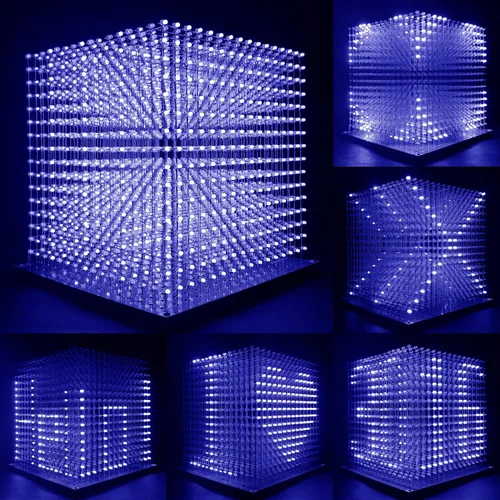 Miniatura 2 de Mini 3D Led Cube DIY Kit de Electrónica Kit de Proyecto de Soldadura (3D16MINI-ALLBLUE-KIT)