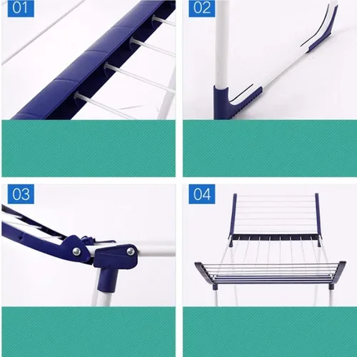 Miniatura 2 de ZARBAILRE Tendedero portátil para ropa al aire libre, fácil almacenamiento de acero inoxidable para secar, estante de secado grande para ropa