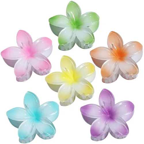 Miniatura 20 de Sisiaipu - Pinza para el cabello, 6 piezas, grandes, con forma de flor, para cabello grueso y mediano, pinzas para el cabello con flores hawaianas