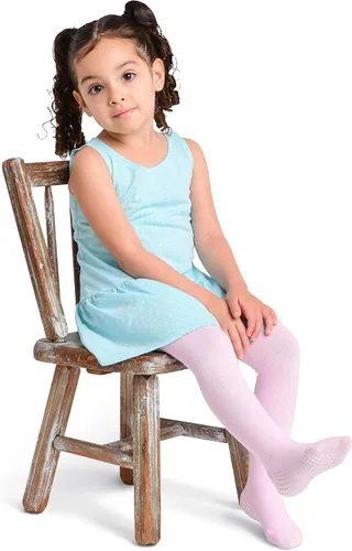 Miniatura 2 de LA ACTIVE Baby Girls Tights - Cozy Warm Cotton Cable Knit Winter Tights - Non-Skid Grip - Toddler Infant Newborn Kids