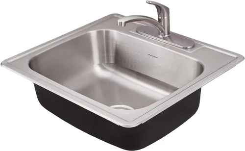 Miniatura 2 de American Standard 22SB.6252283S.075 Colony Top Mount Ada 25x22 Solo Tazón Acero Inoxidable 3 Agujeros Fregadero de Cocina