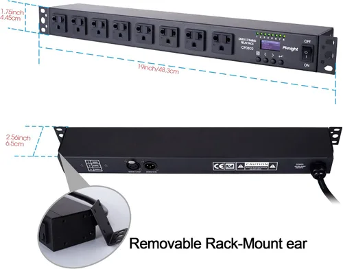 Miniatura 4 de Pknight Relé PDU DMX inteligente de 8 tomas - Secuenciador de potencia programable con control DMX512, control remoto RS485, unidad de distribución
