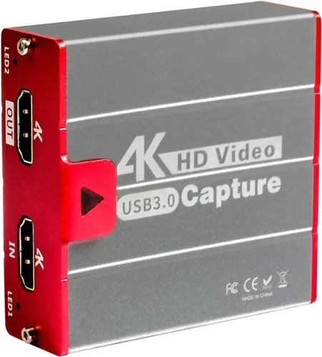 Tarjeta de Captura de Video Mirabox USB3.0 4K HDMI, Dispositivo de Captura de Juego HD 1080P 60FPS Cam Link con Pase de HDMI Compatible con DSLR Gris