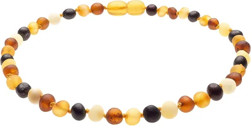 Collar de ámbar auténtico del mar Báltico, hecho con mezcla sin pulir, 13.4 in (13,4 pulgadas), Ámbar báltico