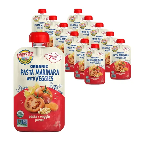 Miniatura 17 de Earth's Best Bolsas orgánicas de alimentos para bebés, puré de frutas y granos para bebés de 6 meses en adelante, puré de manzana orgánica