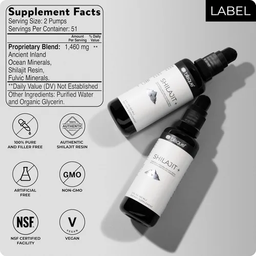 Miniatura 6 de Blisque Gotas minerales de resina Shilajit del Himalaya Pure, natural, orgánica para desintoxicación, limpieza, apoyo inmunológico, refuerzo