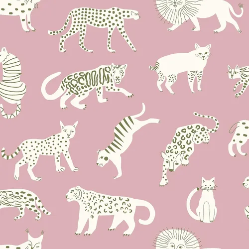 Leah Duncan Papel tapiz autoadhesivo de gatito rosa Rosado