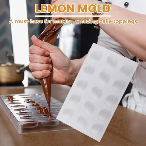Miniatura 2 de Molde de silicona de limón con 15 cavidades, molde de mousse para hornear, bandeja de hornear con forma de fruta para postres, chocolates, dulces
