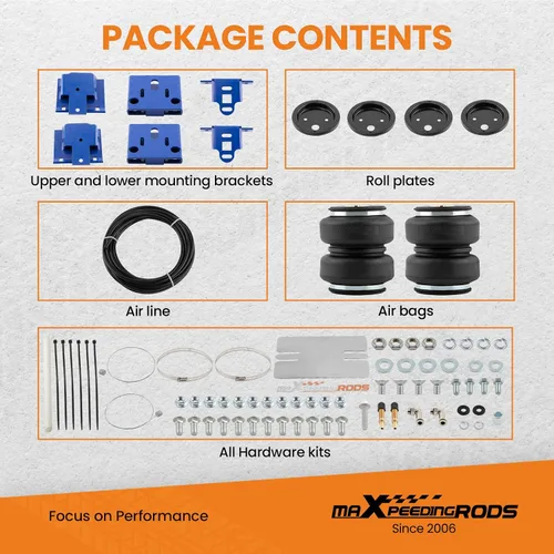 Miniatura 8 de maXpeedingrods Kit de bolsas de suspensión de aire traseras de 5000 libras y kit de compresor de aire a bordo para Dodge Ram 1500 4WD 2019-2025