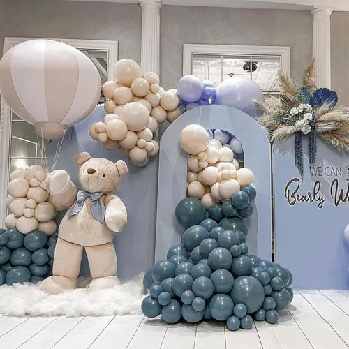 Miniatura 8 de PartyWoo Globos de color azul pizarra, 100 unidades, diferentes tamaños, paquete de 18, 12, 10, 5 pulgadas, azul marino, azul polvoriento, bohemio