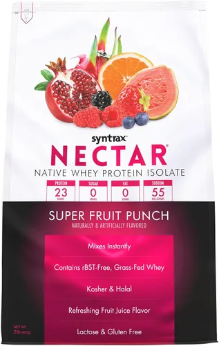 Miniatura 12 de Syntrax Nutrition Nectar, polvo aislado de proteína de suero 100%, sabor refrescante a frutas, manzana Honeycrisp 2 libras