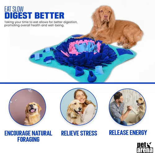 Miniatura 4 de PET ARENA Alfombrilla de olfateo para perros de razas grandes, gatos - 25" x 25" juguetes de enriquecimiento para perros con alfombrilla de olfateo