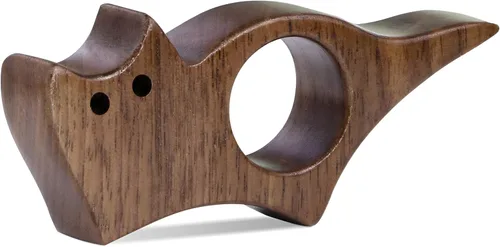 Sujetapáginas con Diseño de Gato, Soporte de Libro de Madera de Nogal con Acabado Liso para Lectura, Regalo Ideal para Lectores y Accesorios de