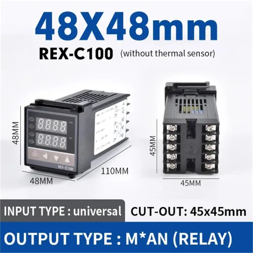 Miniatura 2 de REX-C100 110V a 240V 0 a 1300 grados Digital PID Controlador de temperatura Kits con sensor de sonda tipo K (salida de relé)