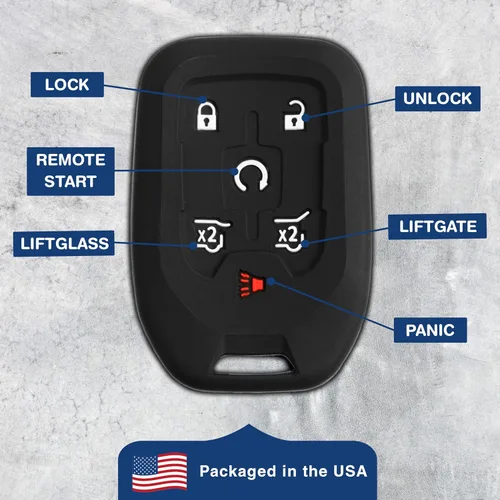 Miniatura 6 de KeyGuardz - Carcasa protectora exterior de goma suave para llave inteligente de entrada sin llave para Suburban Tahoe Yukon HYQ1AA