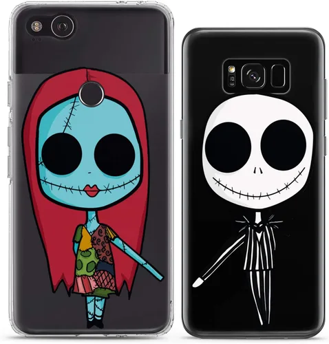 Miniatura 6 de Fundas a juego para parejas compatibles con iPhone 16 15 14 13 12 11 Pro Max Mini Xs X 6s 8 Plus 7+ Xr 10 SE 5 Nightmare Undead Couple Forever