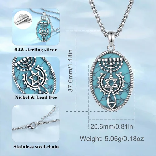 Miniatura 50 de Vito Collar de plata de ley 925 para mujeres y hombres, San Benito, crucifijo, Caravaca, San Cristóbal, San Judas, medalla patronal, amuleto