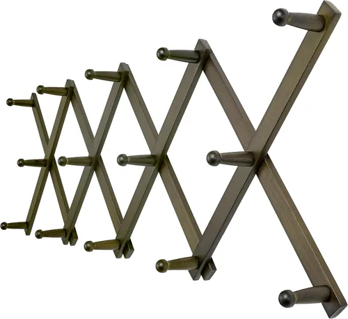 Miniatura 21 de Dseap Acordeón de pared: Perchero de pared expandible de madera de 16" de alto, soporte para sombreros, gancho de acordeón para gorras de béisbol