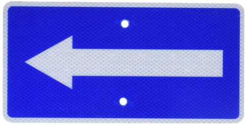 Miniatura 4 de NMC TMA5G Señal de tráfico con flecha derecha, 6 pulgadas de largo x 12 pulgadas de alto, aluminio 0.040, blanco sobre azul