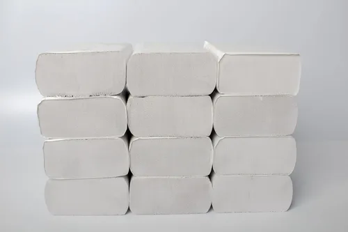 Miniatura 3 de Karat Toallas de papel multipliegues, absorbentes y resistentes, 334 hojas x 12 paquetes, fibras recicladas Blanco