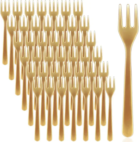 Miniatura 11 de Skylety 500 mini tenedores de plástico de 3.7 x 0.6 pulgadas, pequeños y pequeños, desechables, tenedores de degustación, utensilios para postres