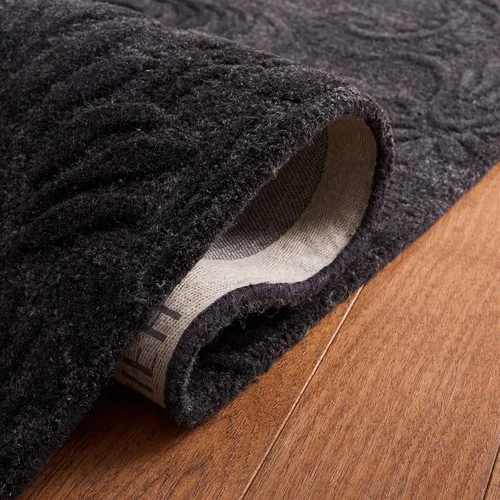 Miniatura 6 de SAFAVIEH Jardin Collection - Alfombra de área de 5 x 8 pies, color negro, lana hecha a mano, ideal para zonas de alto tráfico en sala de estar