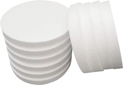 Miniatura 4 de FFchuanhe Paquete de 10 círculos de espuma de 8 pulgadas para manualidades (1 pulgada de grosor), disco de espuma redondo de poliestireno