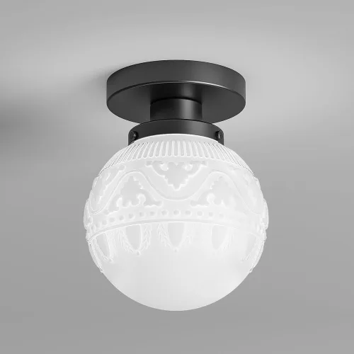 Miniatura 9 de Daunton Lámpara de Techo Semiempotrada, Accesorio de Iluminación de Techo de Cocina Vintage Dorado, Luz de Techo Cercana con Globo de Cristal Ámbar